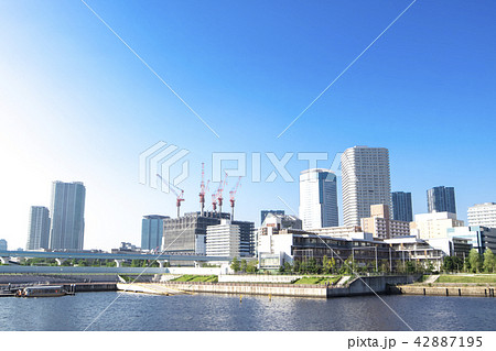 タワーマンションのある水辺の都市風景 タワーマンションのある水辺の都市風景 42887195