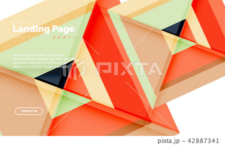 Square shape geometric abstract background, landing page web design template 42887341