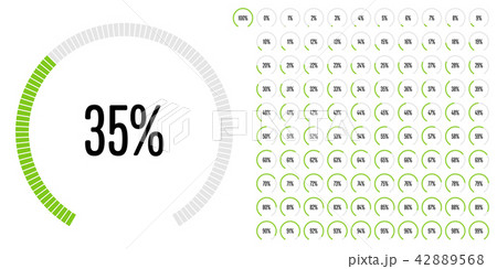 Set of circular sector percentage diagrams Set of circular sector percentage diagrams 42889568