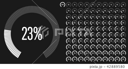 Set of circular sector percentage diagrams 42889580