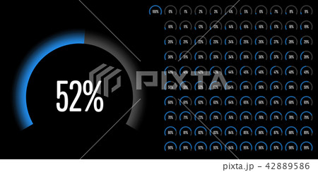 Set of circular sector percentage diagrams 42889586
