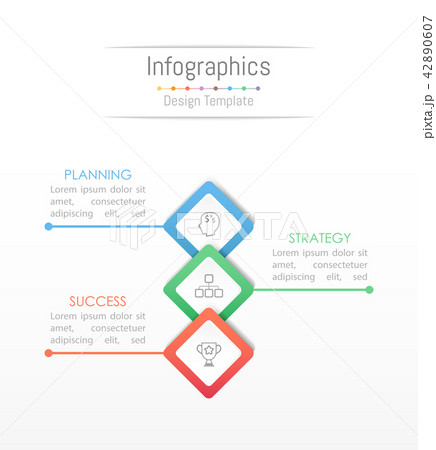 Infographic design elements with 3 options. 42890607
