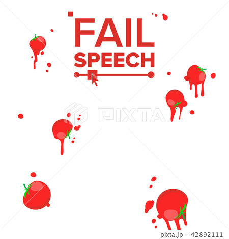 Throw Tomatoes Vector. Having Tomatoes From Crowd. Bad Luck, Mishap, Mischance, Failing Concept 42892111