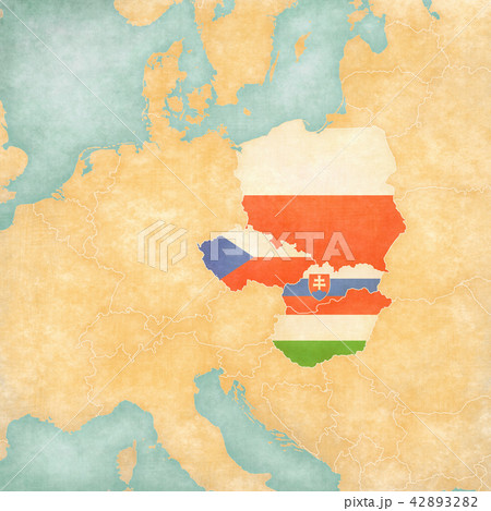 Map of Central Europe - Visegrad Group 42893282