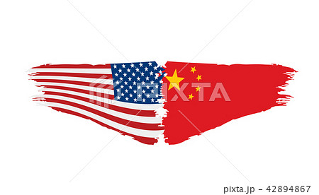 usa and China flags. Vector illustration on white background 42894867