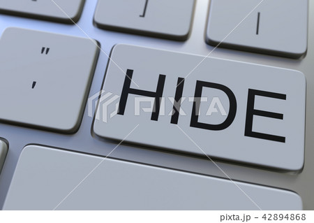 HIDE key on computer keyboard. 3D rendering 42894868