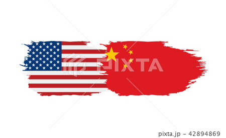 usa and China flags. Vector illustration on white background 42894869