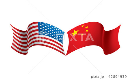 usa and China flags. Vector illustration on white background 42894939