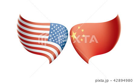usa and China flags. Vector illustration on white background 42894980
