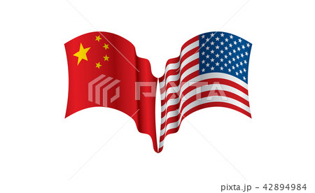 usa and China flags. Vector illustration on white background 42894984