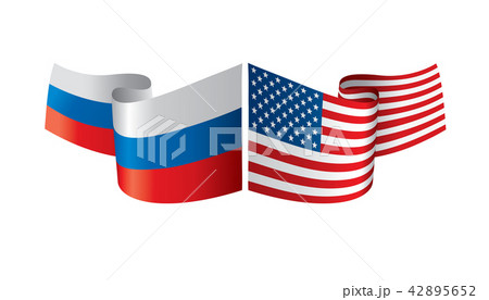 Russia and USA national flags. Vector illustration. Russia and USA national flags. Vector illustration. 42895652