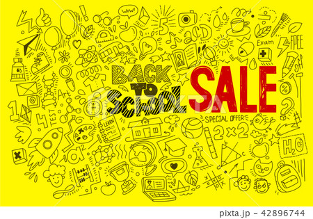 Hand-drawn back to school red Sale Hand-drawn back to school red Sale 42896744