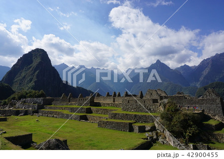 マチュピチュ 世界遺産 絶景の写真素材