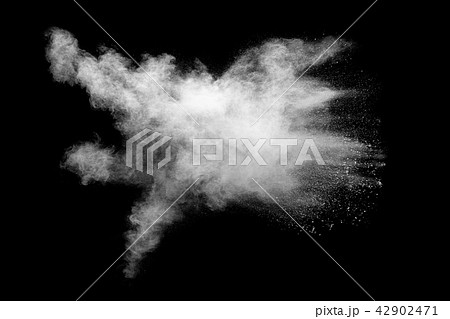 white powder explosion cloud on black background. 42902471