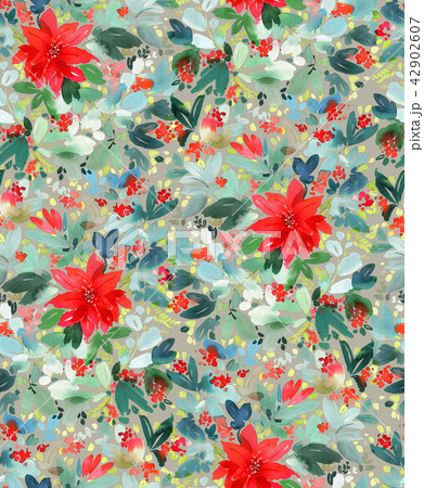 Seamless watercolor Christmas pattern Seamless watercolor Christmas pattern 42902607