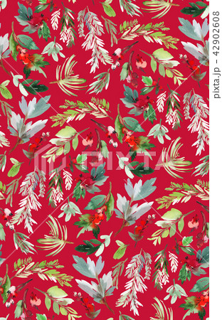 Seamless watercolor Christmas pattern 42902608