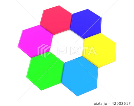 Circle of colorful hexagons 42902617