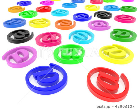 At sign internet symbols in various colors 42903107