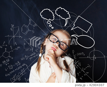 Kid brainstorm. Child mathematics student 42904307