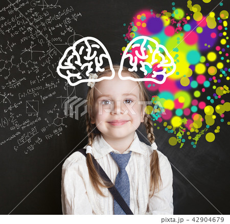 Creativity education. Smart little girl smiling Creativity education. Smart little girl smiling 42904679