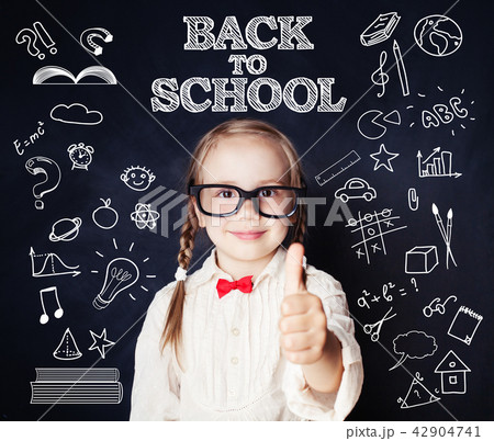 Little School Girl on Blackboard Little School Girl on Blackboard 42904741