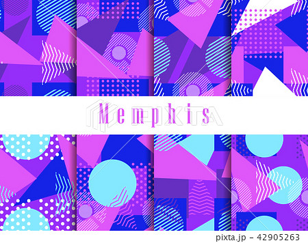 Memphis seamless pattern set. Geometric elements 42905263