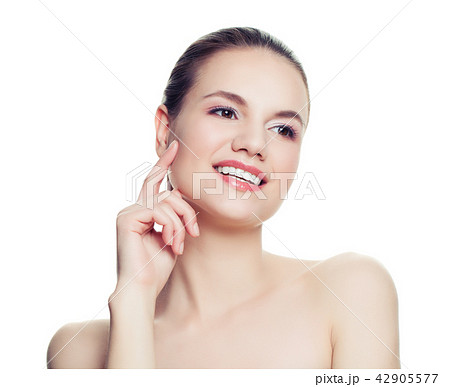 Smiling woman isolated on white background.  42905577