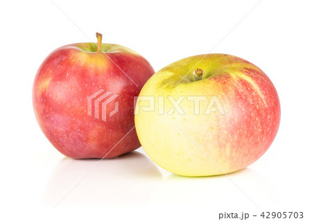 Fresh red apple james grieve isolated on white Fresh red apple james grieve isolated on white 42905703