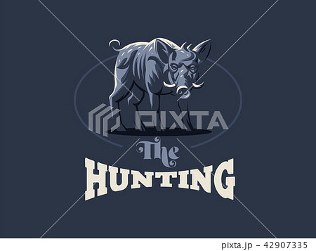 Wild boar with tusks.  42907335