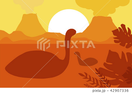 Floating dinosaurs near volcanoes 42907336