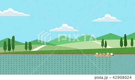Vector - Natural scenery, spring, summer, fall and winter. Four seasons vector illustration 008 42908024