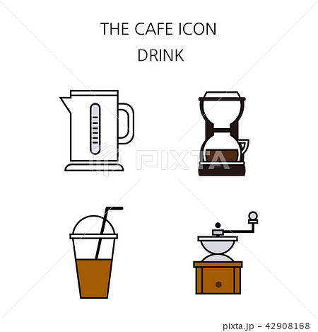 Vector - Coffee flat icon set. coffee equipment cafe with sweets retail service bakery. 020 Vector - Coffee flat icon set. coffee equipment cafe with sweets retail service bakery. 020 42908168
