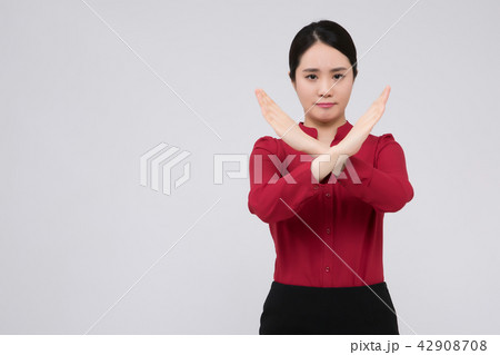 A career woman working in office, business concept stock photo isolated on white background. 261 42908708