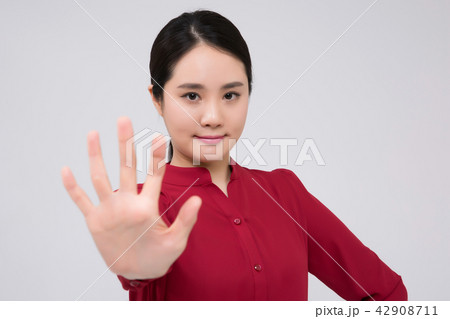 A career woman working in office, business concept stock photo isolated on white background. 260 42908711