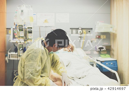 Patient relative taking care of the elder patient 42914697