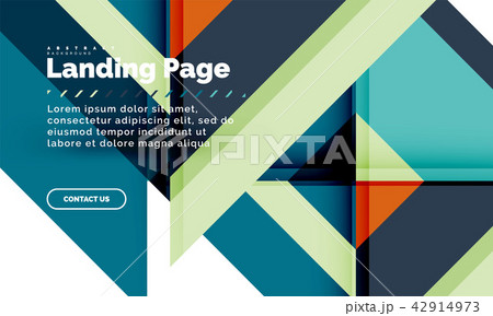 Square shape geometric abstract background, landing page web design template 42914973
