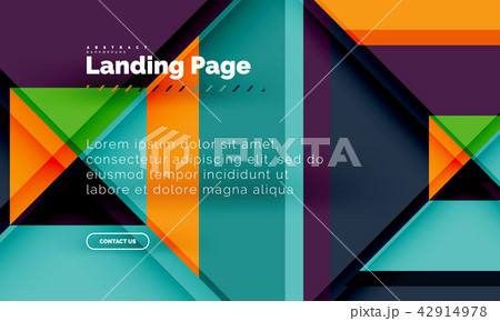 Square shape geometric abstract background, landing page web design template 42914978