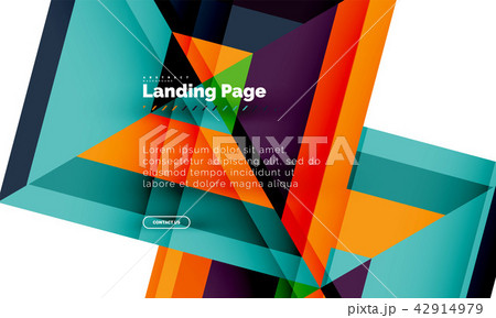 Square shape geometric abstract background, landing page web design template 42914979