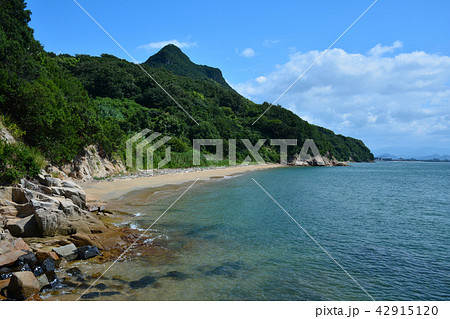 屋島北嶺 香川県高松市屋島 砲台跡より望む の写真素材