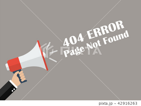 Hand holding megaphone with word Page not found 42916263
