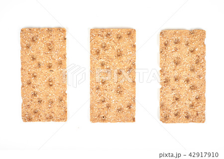 The healthy bread crisp isolated on white background 42917910