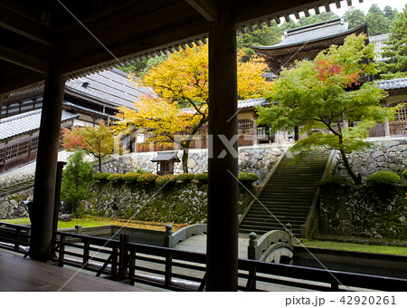 福井県吉田郡永平寺町永平寺の紅葉の写真素材