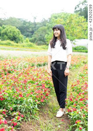 女性 メス フィールドの花 42920299
