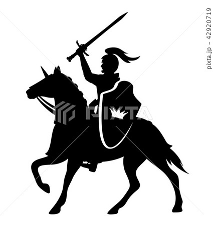 knight riding horse black vector design knight riding horse black vector design 42920719