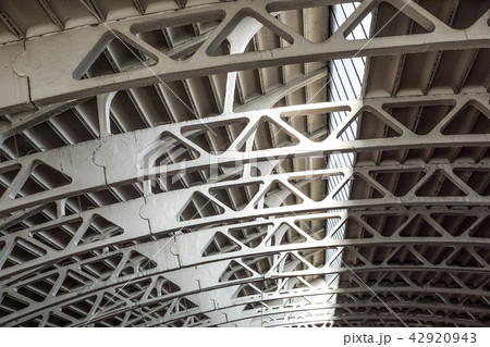Old arched metal structure. Industrial geometry. Old arched metal structure. Industrial geometry. 42920943