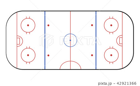 Sport field with ice and marking for hockey 42921366
