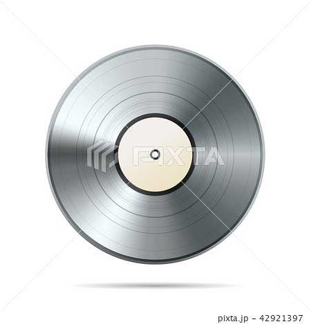 Platinum album vinyl disc template on white 42921397