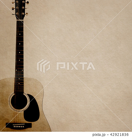 背景 紙 アコースティックギターのイラスト素材 42921836 Pixta