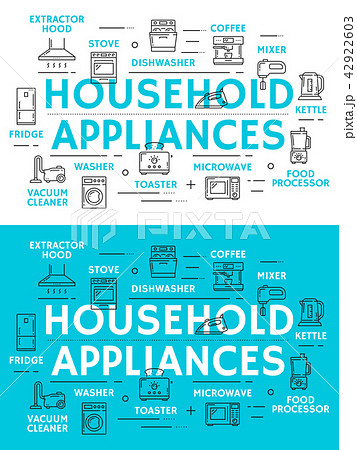 Home appliances and household equipment banner Home appliances and household equipment banner 42922603