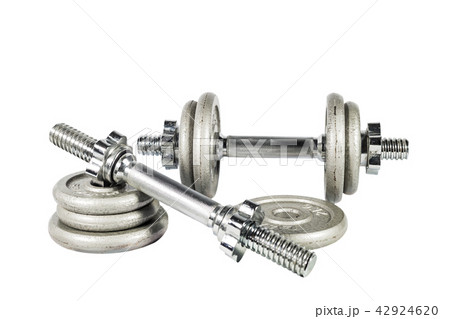 Dumbbell on the white background. 42924620